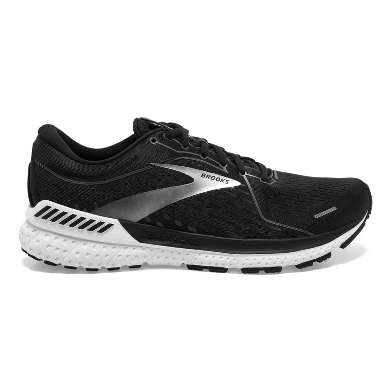 Brooks Adrenaline GTS 21 Men's Walking Shoes - Black Pearl/White (47856-QEZX)